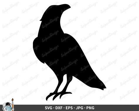 Crow Svg Crow Clip Art Vector Crow Clipart Crow Cricut Crow Etsy