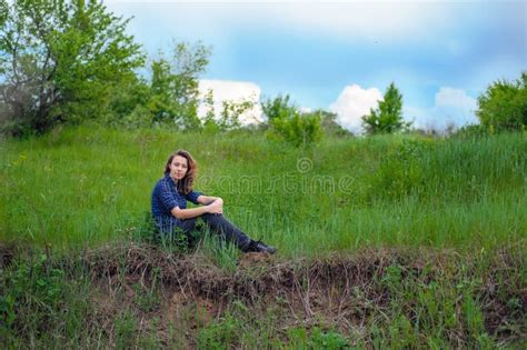 Beautiful Girl Walking in Nature Summer Stock Photo - Image of ...