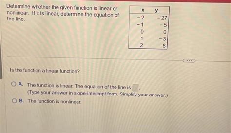 Solved Determine Whether The Given Function Is Linear Or Chegg