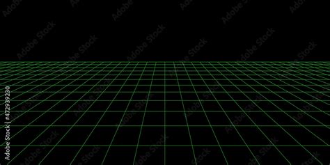 Vecteur Stock D Wireframe Grid Room D Perspective Laser Grid