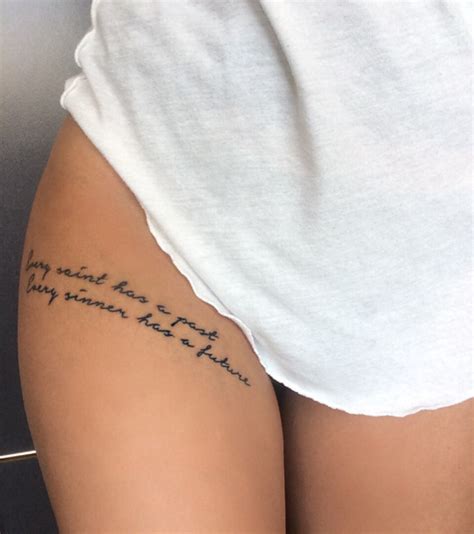 Thigh Quote Tattoos Designs Ideas And Meaning Tattoos For You