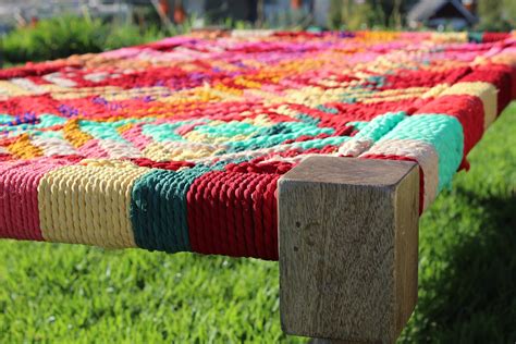 Multicolor Charpai Wooden Charpai with Woven Top Eco | Etsy