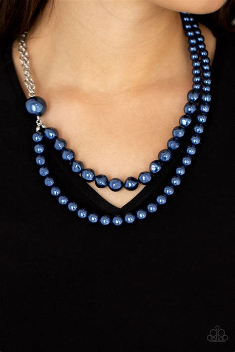 Remarkable Radiance Blue Necklace Paparazzi Accessories Bedazzle Me Pretty Mobile Fashion