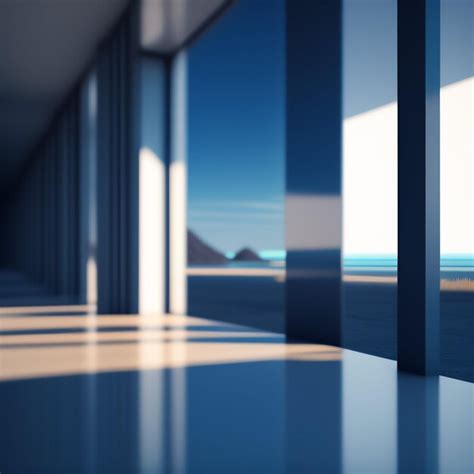 Premium AI Image | A room with a view of the ocean and a blue sky.