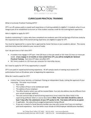 Fillable Online What Is Curricular Practical Training Cpt Fax Email