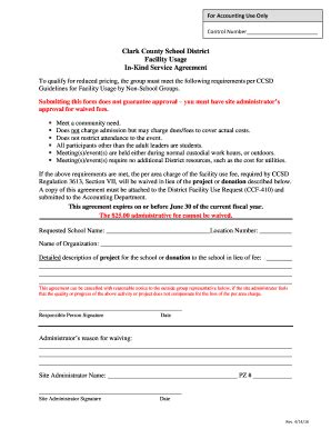 Nv Ccsd In Kind Service Agreement Fill And Sign Printable