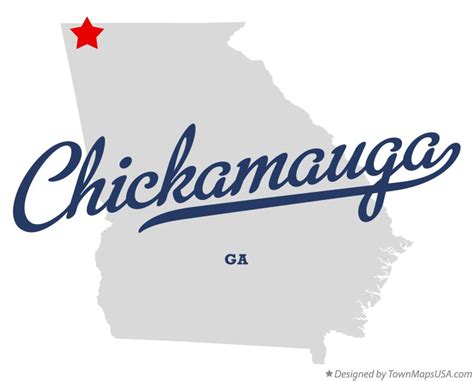 Map of Chickamauga, GA, Georgia