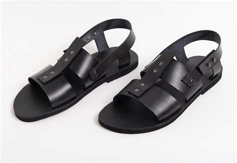 Mens Leather Sandals Slingback Sandals Summer Shoes Men Etsy