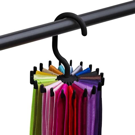 Plastic Tie Rack Tiesbeltsscarves Holds Hanger Rotating Hook Tie