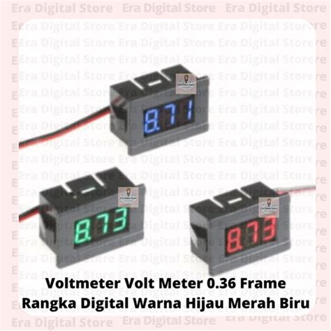 Jual Voltmeter Volt Meter 0 36 Frame Rangka Digital Warna Hijau Merah