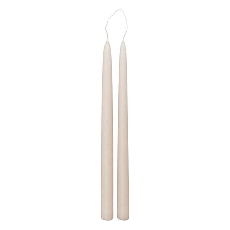 Lot de 2 bougies bâtons Hugo en coton H30cm taupe Atmosphera