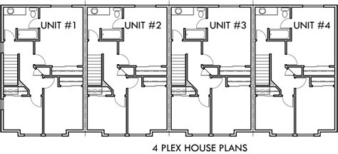 4 Plex Plans 3 Bedroom Fourplex House Plans F 534