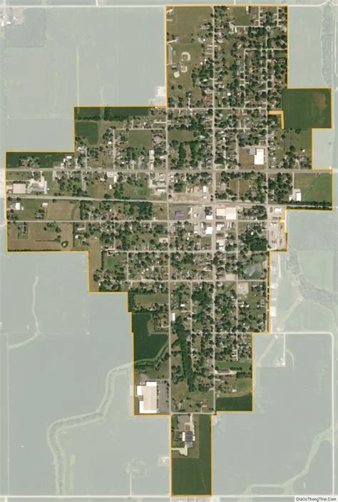 Map of Goodland town, Indiana - Thong Thai Real