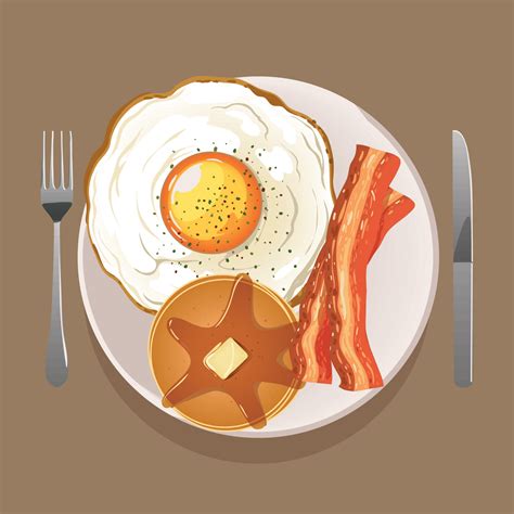 breakfast egg and pancakes 11143801 Vector Art at Vecteezy