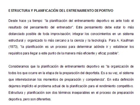 Estructura Y Planificaci N Del Entrenamiento Deportivo