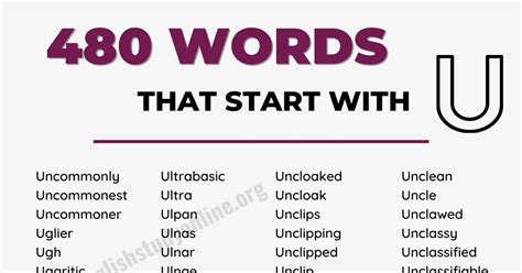 1300 Wonderful Words That Start With U In English English Study Online