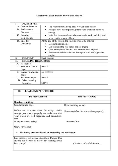 Doc A Detailed Lesson Plan In Heat Engines