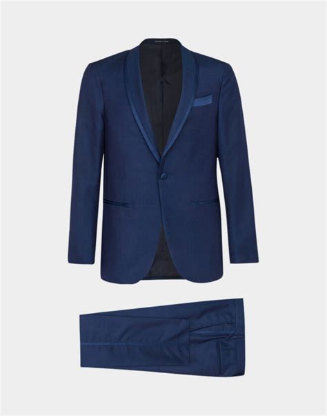 Eclipse Blue Venezia Evening Suit With Shawl Lapel Bottega Del Sarto