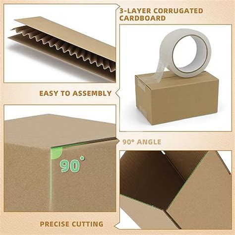 6x4x3 Shipping Boxes 50 Pack Corrugated Cardboard Boxes