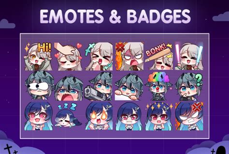 Make Anime Custom Chibi Emotes And Sub Badges For Twitch By Liggiearts Fiverr