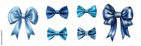 Blue color bow tie clipart set. Generative AI Stock Illustration ...