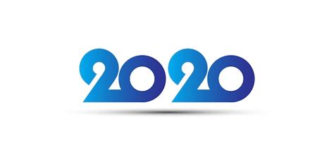 Premium Vector 2020 Logo Blue Gradient