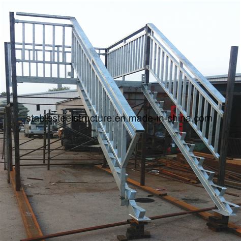 Galvanized Metal Steel Structure Fabrication Stair Construction with ...