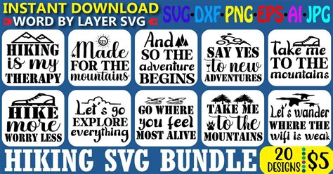 Hiking Svg Bundle Vol 12 Bundle · Creative Fabrica