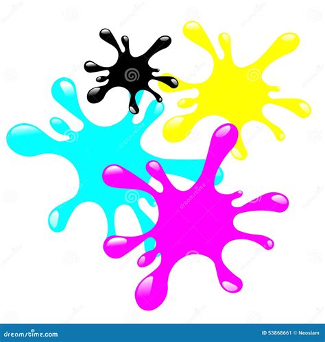 Cmyk Splash Cartoon Vector Cartoondealer