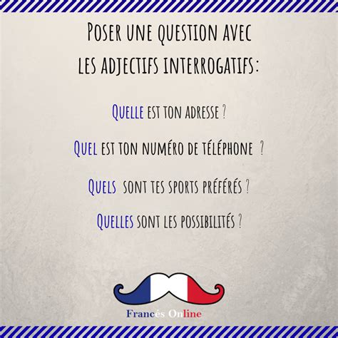 Poser une question avec les adjectifs interrogatifs Clases de francés