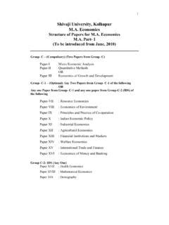 M.A. I ECONOMICS Syllabus - Shivaji University / m-a-i-economics ...