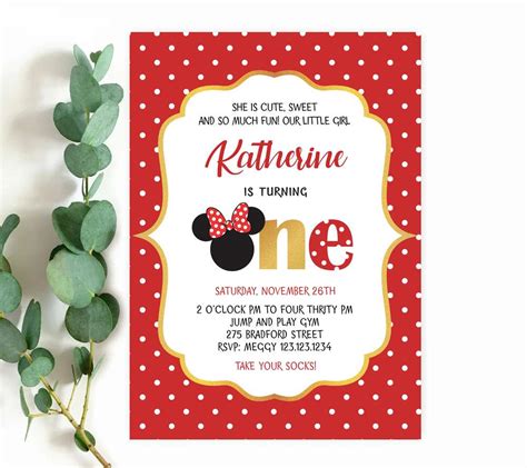 Minnie Mouse Birthday Party Invitations