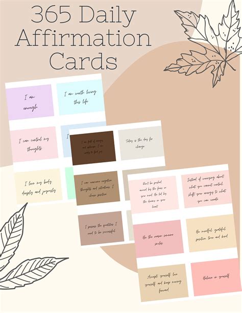 365 Daily Affirmation Cards Digital Downloads Planner Stickers