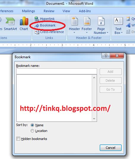 Fungsi Hyperlink Bookmark Cross Reference Pada Microsoft Word Mari