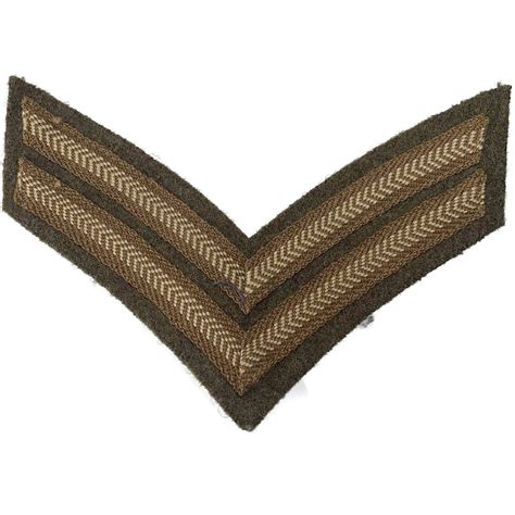 Ww British Army Corporals Cloth Chevron Insignia Rank Stripes