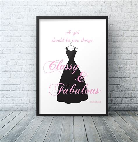 Coco Chanel Famous Quote Wall Art Print, Dorm Room Decor, Fashion Print, A Girl Should Be Two ...