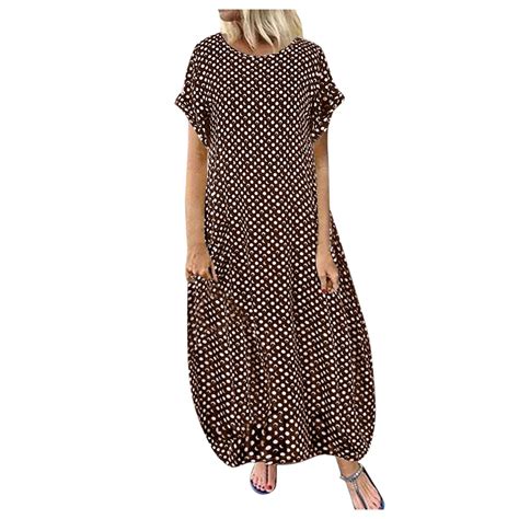 Pavied Shirt Dress Wedding Guest Dress Long Dress Sleeve Polka Casual