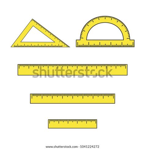 Metric Ruler Vector Set Black Yellow Stock Vector (Royalty Free) 1041224272 | Shutterstock