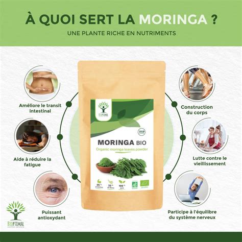 Moringa Bio Vitamine C Vitamine E Vitamine A BIOPTIMAL Poudre