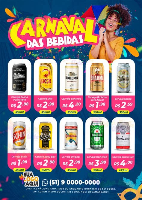 Encarte De Bebidas De Carnaval Edit Veis Baixe Agora