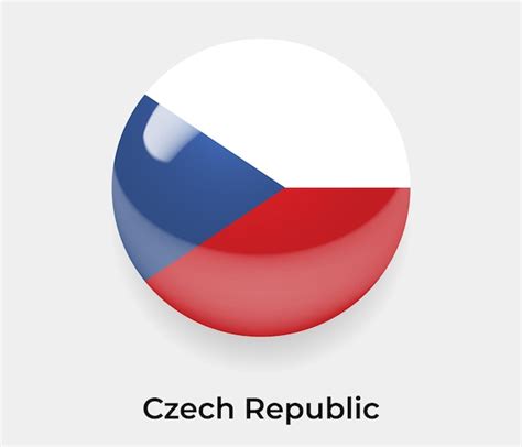 Premium Vector Czech Republic Flag Glossy Bubble Icon Vector Illustration