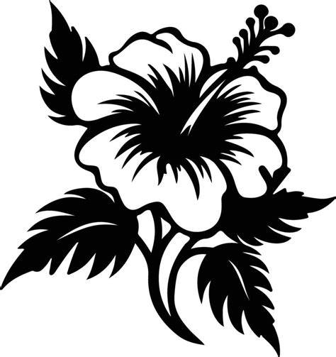 Ai Generated Hibiscus Black Silhouette Vector Art At Vecteezy