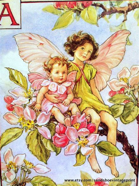 1930s The Fuschia Fairy And The Apple Blossom Fairies Cicely Mary