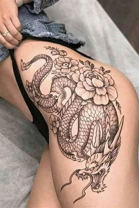 Best Dragon Tattoo Ideas For Women Thigh On We Heart It In