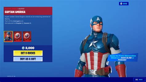 Captain America Now In The Fortnite Item Shop Cultured Vultures