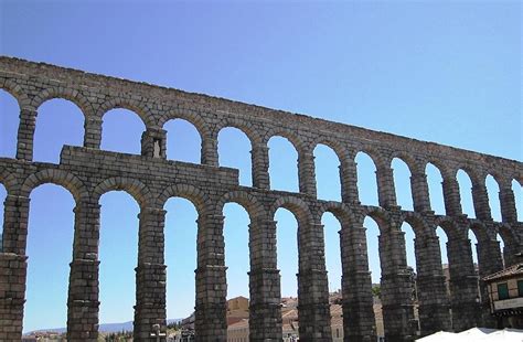 Segovia Ancient Roman Aqueduct Architectural Granite Stone Structure Ix