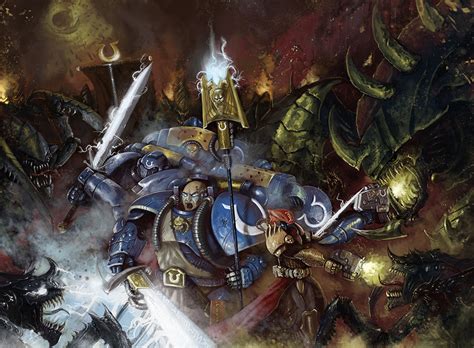 Space Marines Vs Tyranids Battle Art Image Moddb