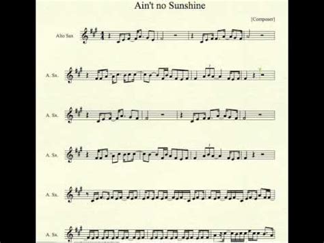 Ain T No Sunshine For Alto Sax Youtube