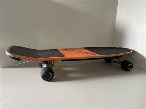 Vintage 1980s Skateboard Variflex Concave Radcut Orange And Black