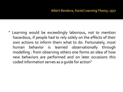 Ppt Understanding Social Learning Theory By Albert Bandura Powerpoint